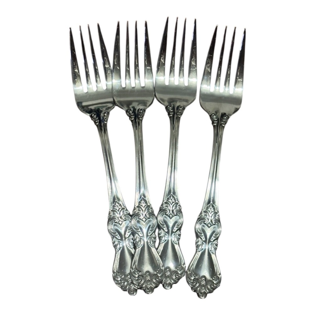 4 Reed & Barton Select MARLBOROUGH glossy 18/10 Stainless 7" Salad forks Korea